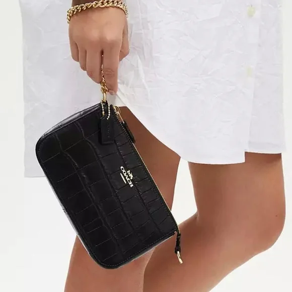 NWT Coach Nolita Green Croc-Embossed Leather Bag - Picture 7 of 7